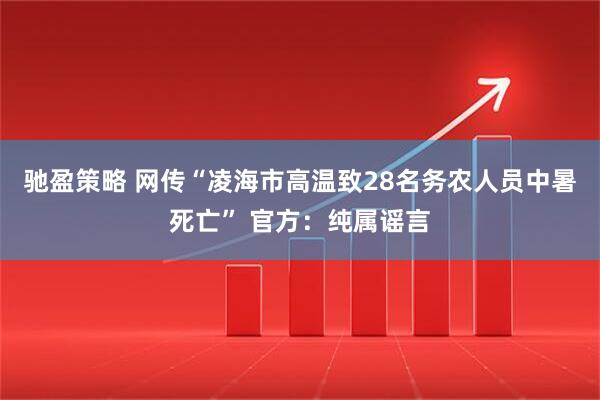 驰盈策略 网传“凌海市高温致28名务农人员中暑死亡” 官方：纯属谣言